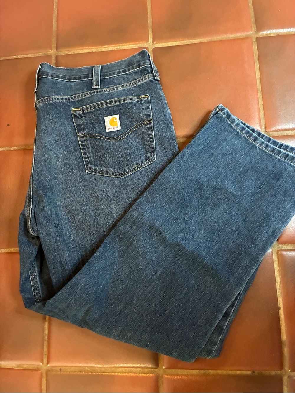 Carhartt Men's Dark Blue Relaxed Fit Jeans